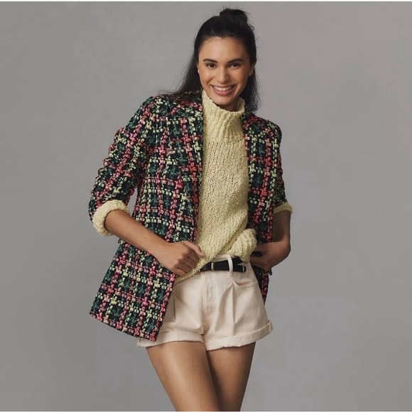 Avec Les Filles Neon Tweed Blazer - Size M - Picture 2 of 6